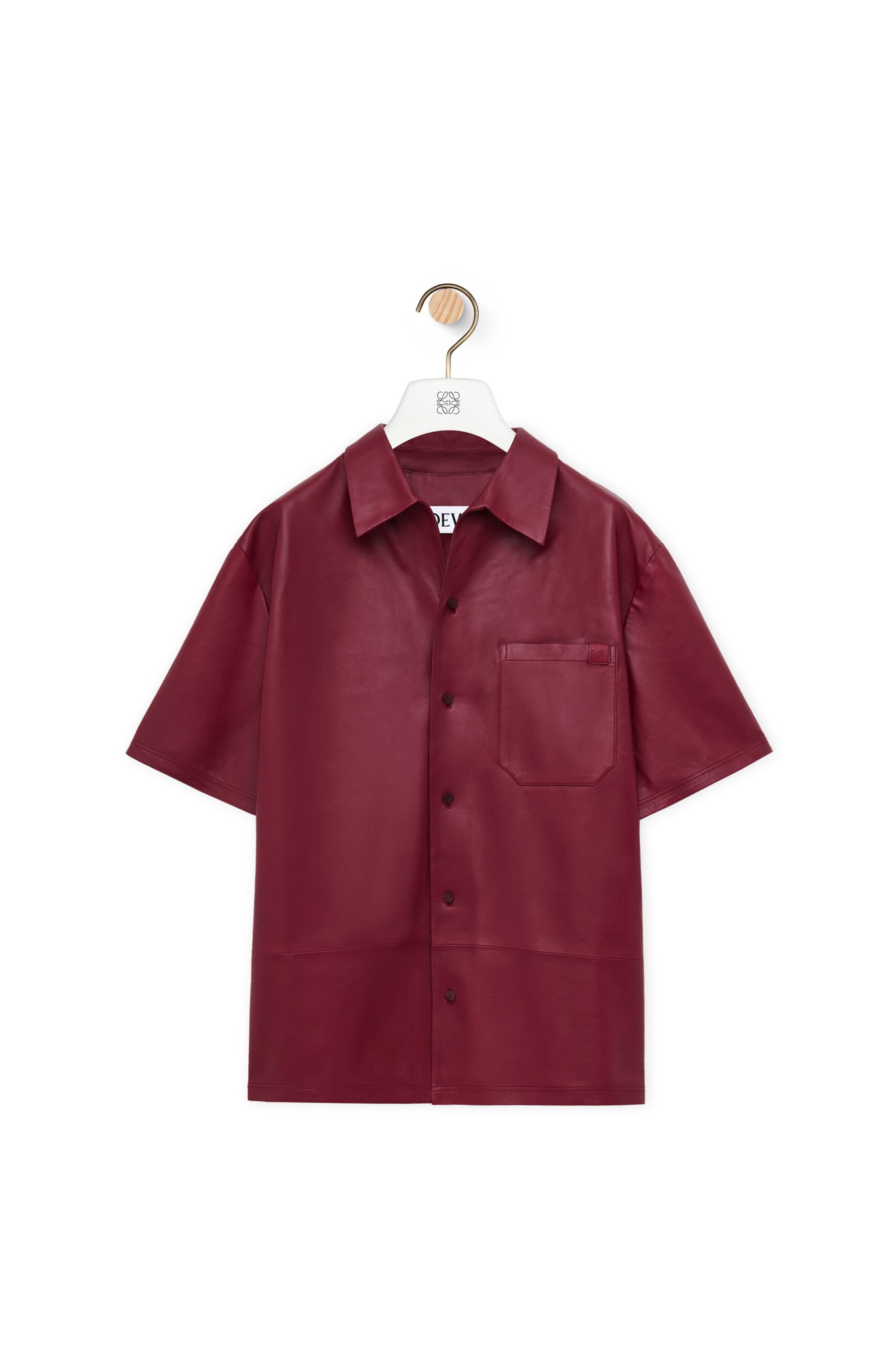 Short sleeve shirt in nappa lambskin - 1