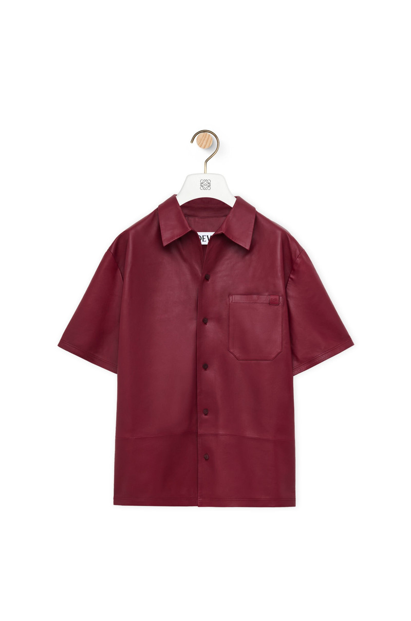Short sleeve shirt in nappa lambskin 1