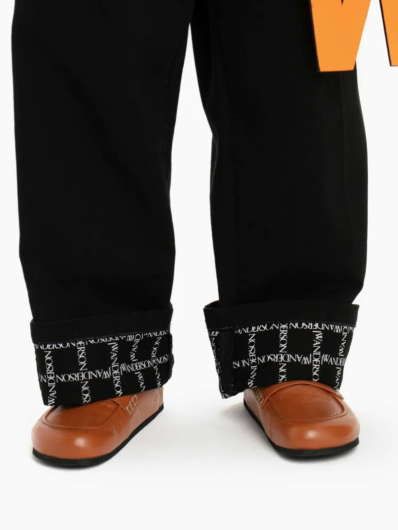 LOGO GRID CUFF WIDE LEG JEANS 5