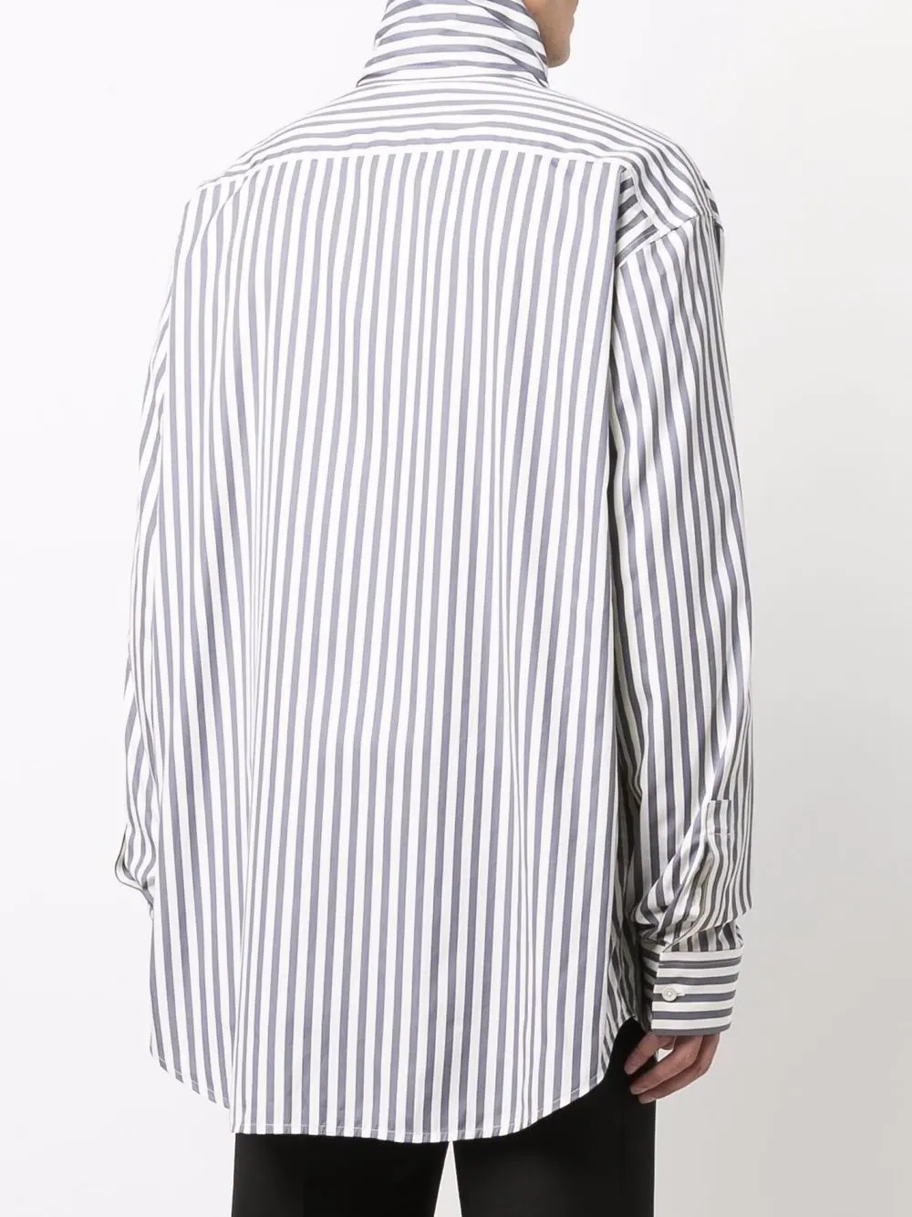 oversized high neck striped shirt - 4