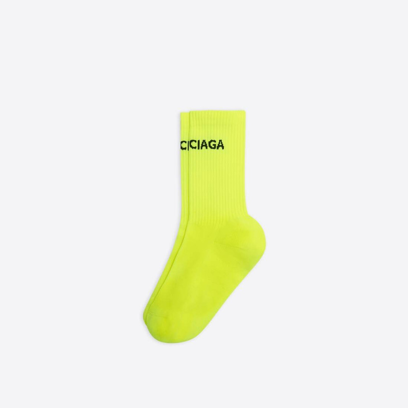 BALENCIAGA Women's Tennis Socks in Yellow Fluo/black outlook