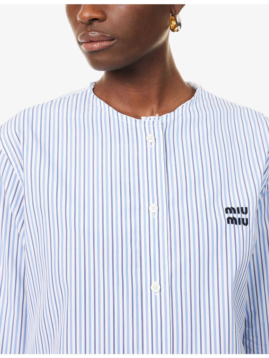 Embroidered-Logo Striped Cotton-Poplin Shirt - 5