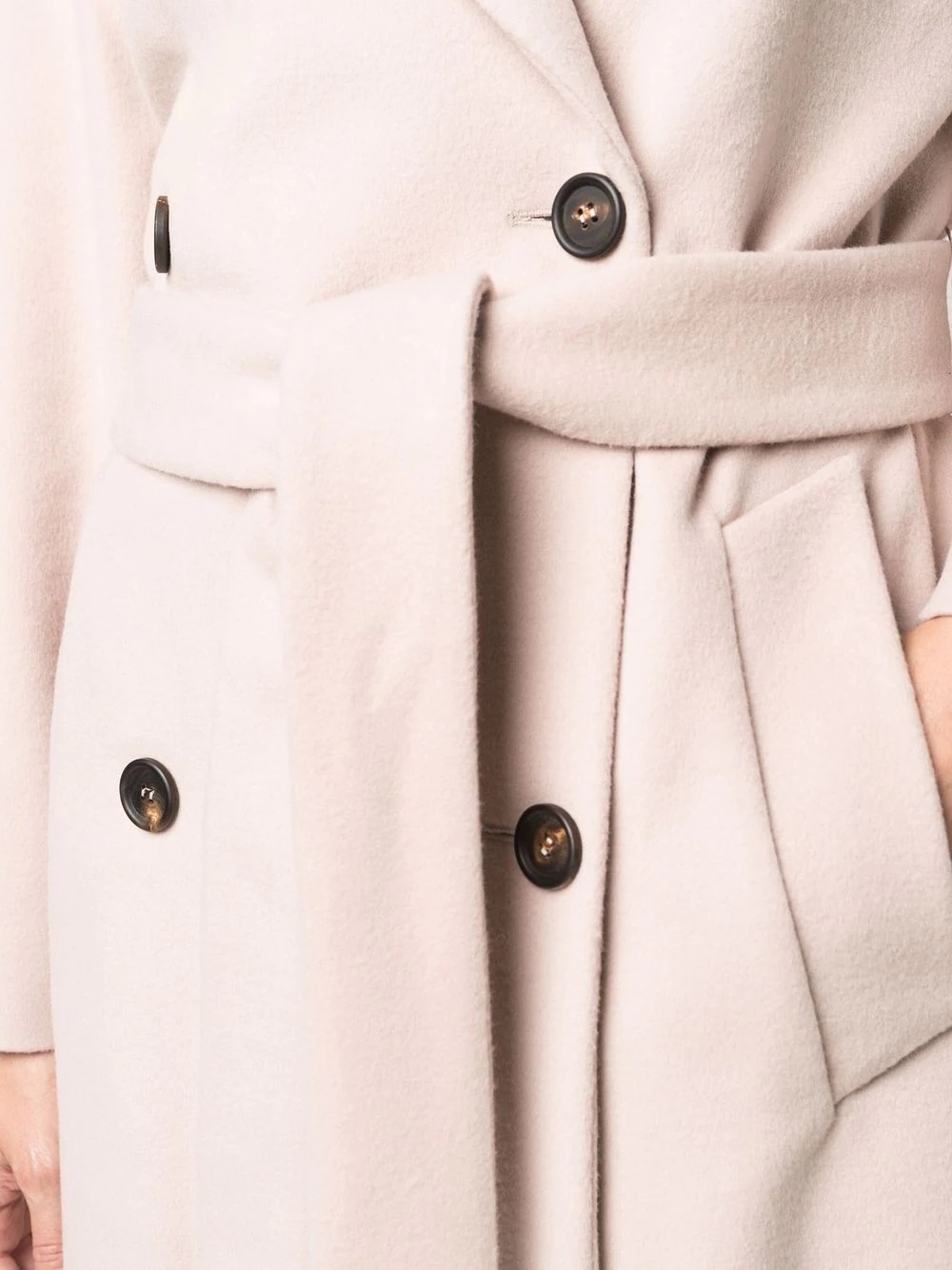 double-breasted wool-cashmere blend coat - 5