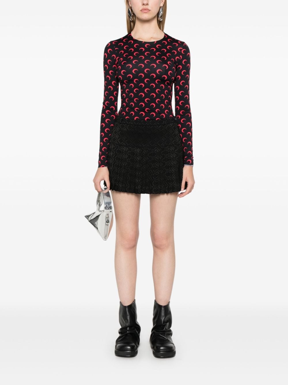 moon-print jersey T-shirt - 2