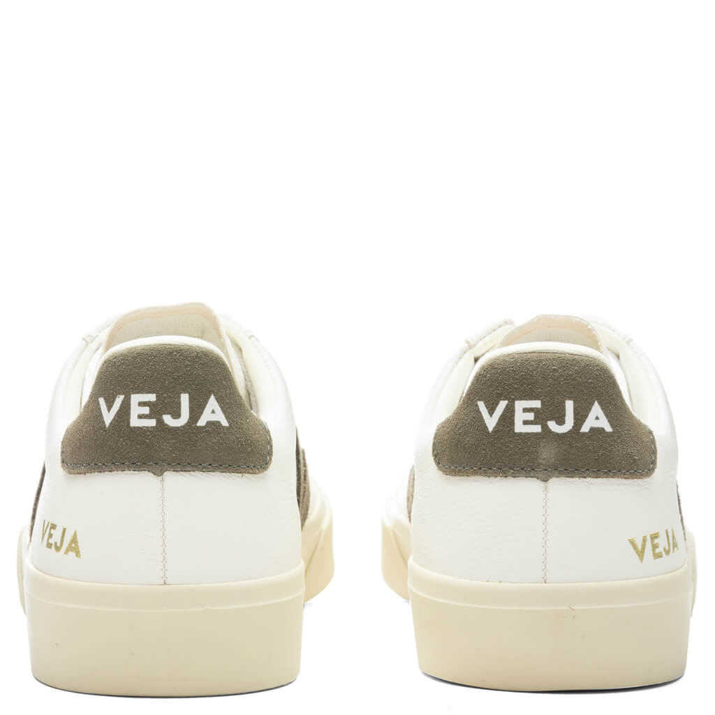 VEJA WOMEN'S CAMPO CHROMEFREE - EXTRA WHITE/KAKI - 4
