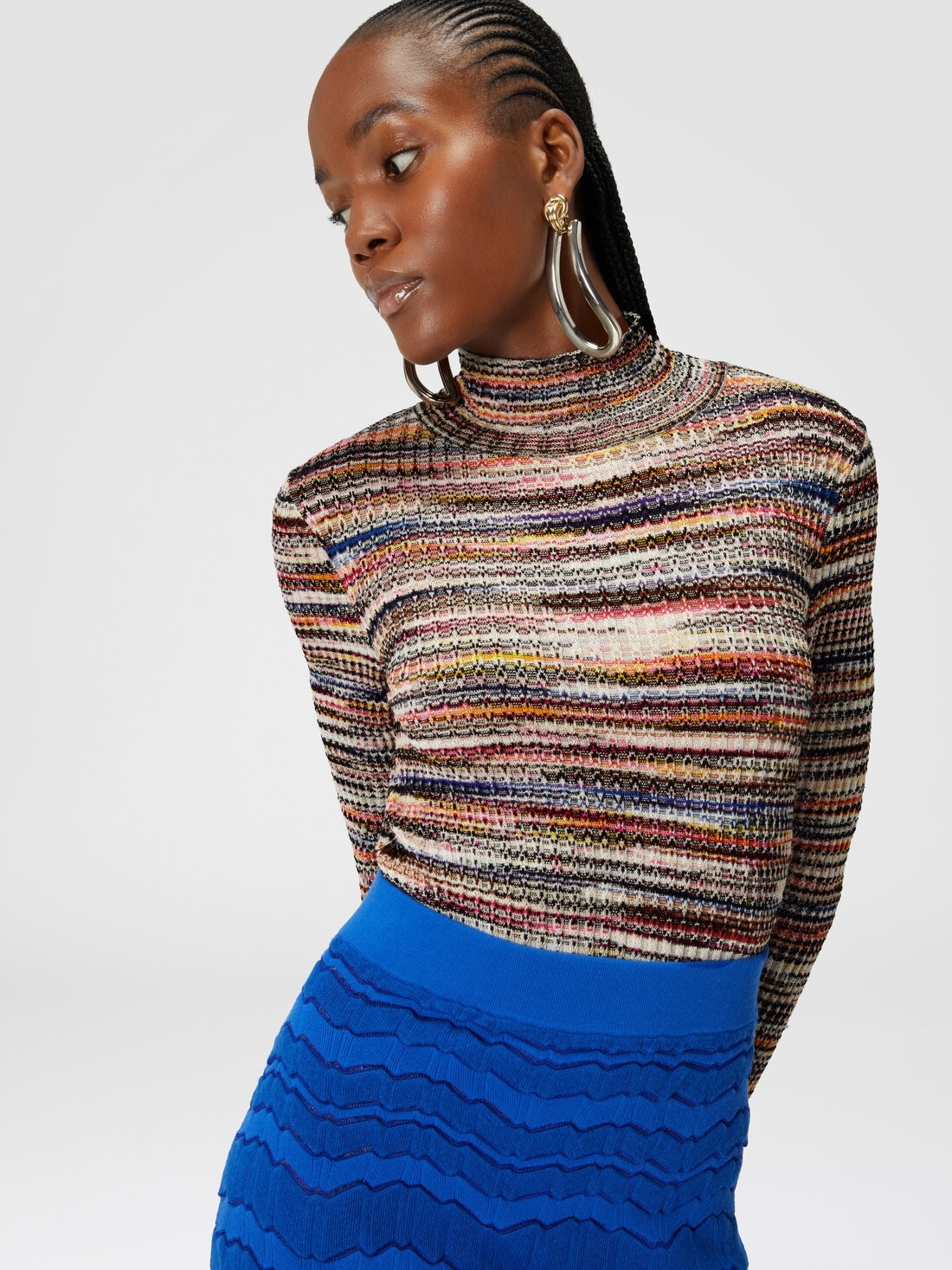 Viscose and ribbed wool turtleneck - 4