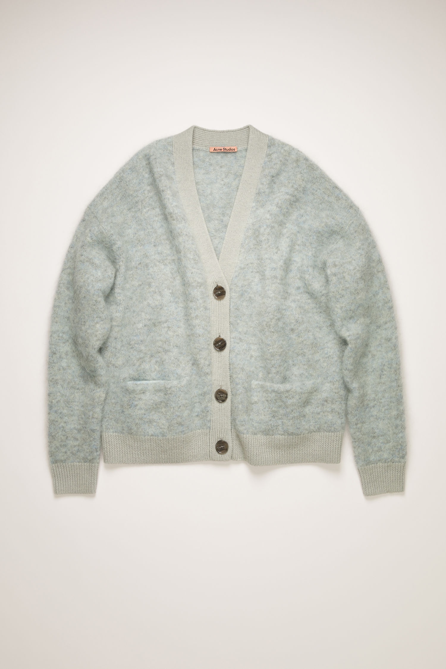 Mohair-blend cardigan light grey/blue - 1