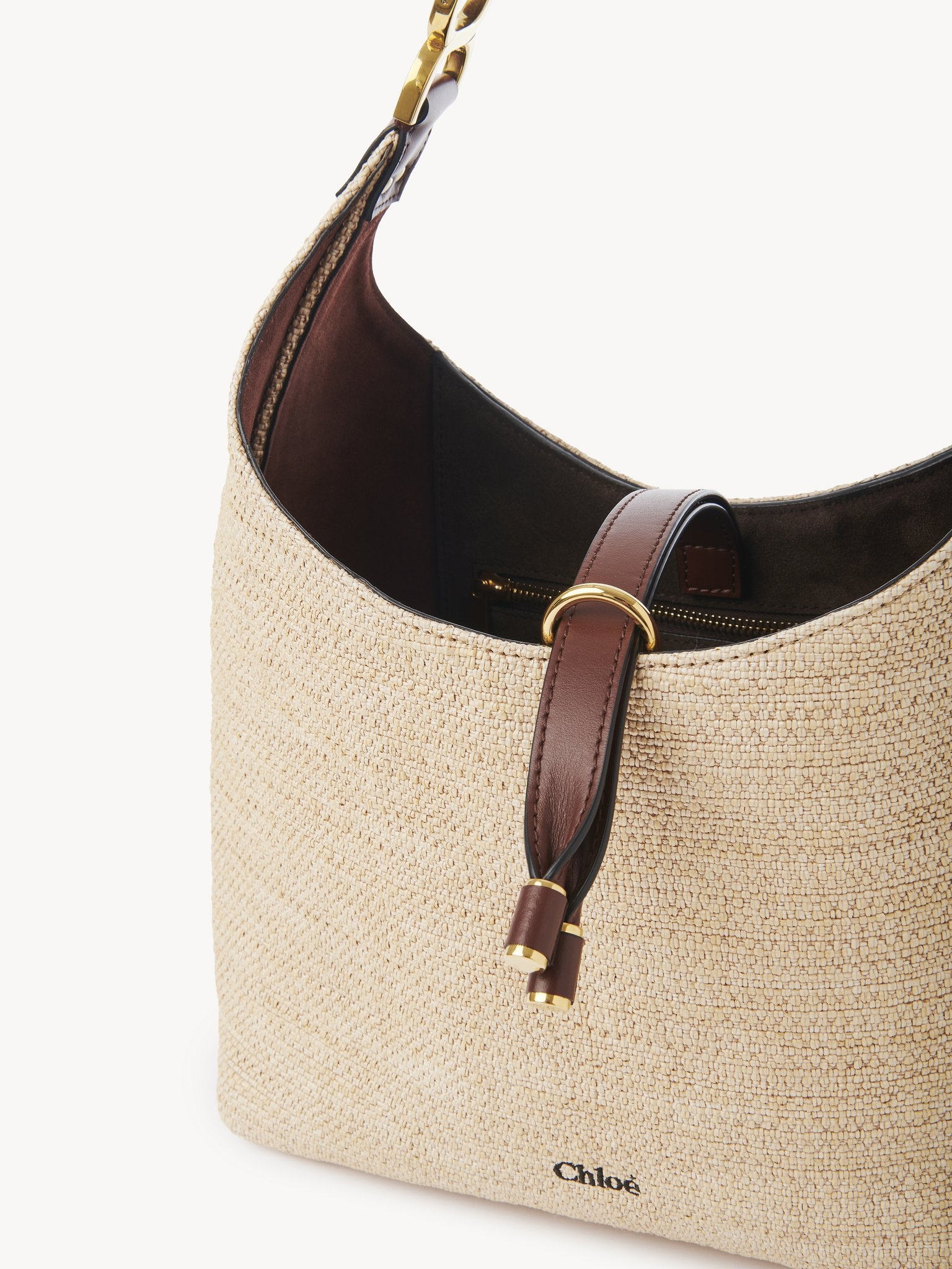 SMALL MARCIE HOBO BAG IN RAFFIA-EFFECT FIBERS - 5