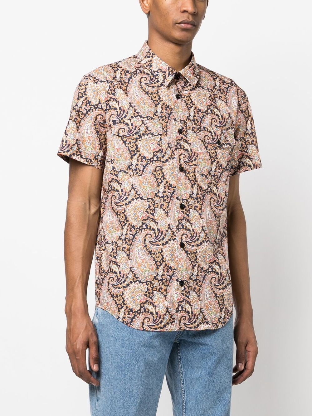 paisley-print short-sleeved shirt - 3