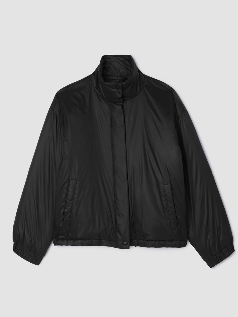 Eggshell Recycled Nylon Stand Collar Jacket 1