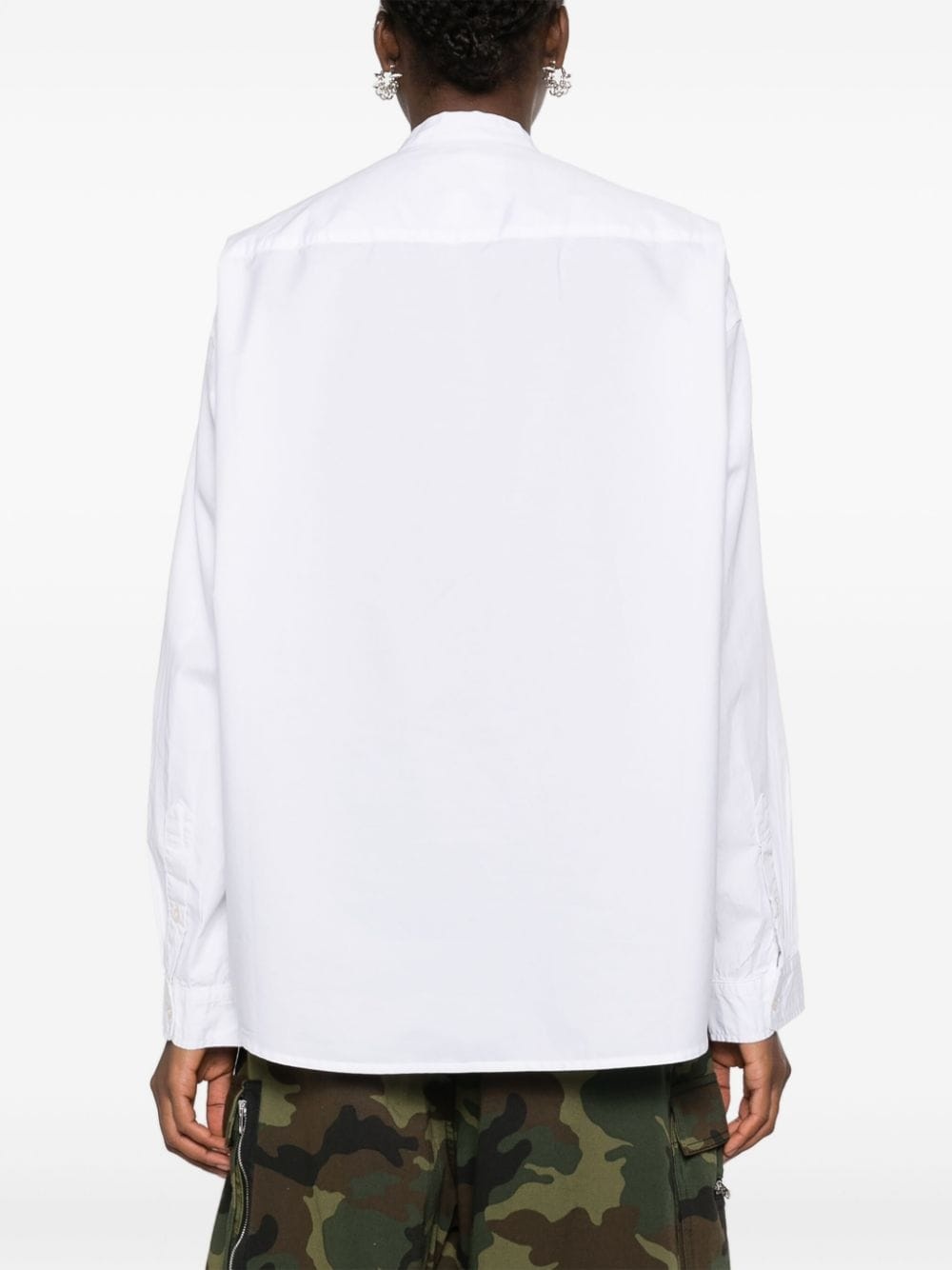 buckle-fastening cotton shirt - 4