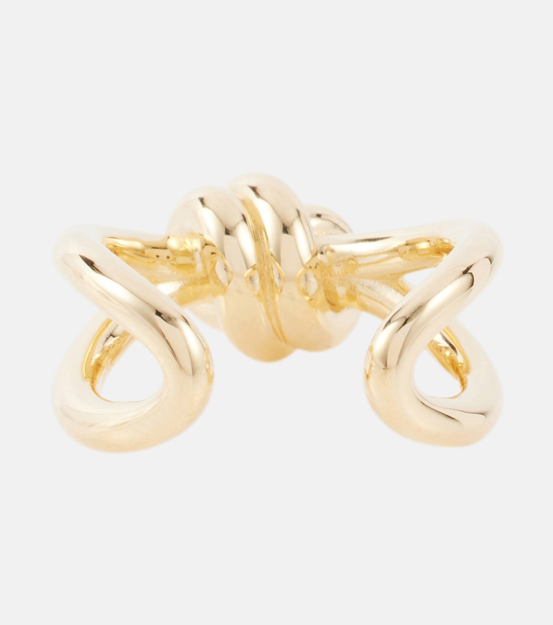 Knot gold-plated sterling silver ring - 4