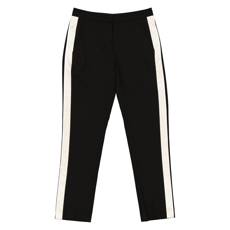 Burberry Hanover Silk Stripe Wool Straight Fit Tailored Trousers - 4