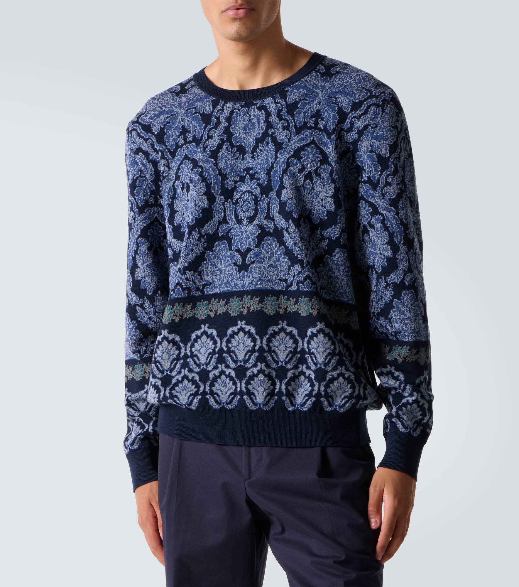 Intarsia cotton sweater - 3