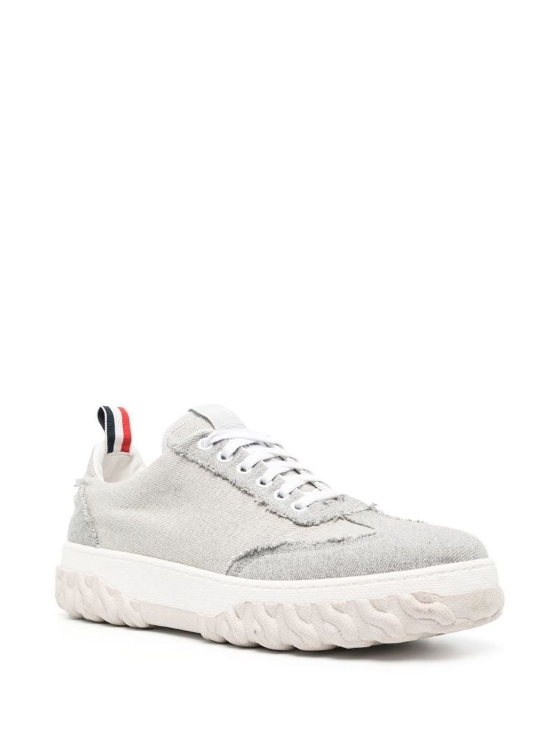 low-top frayed sneakers - 2