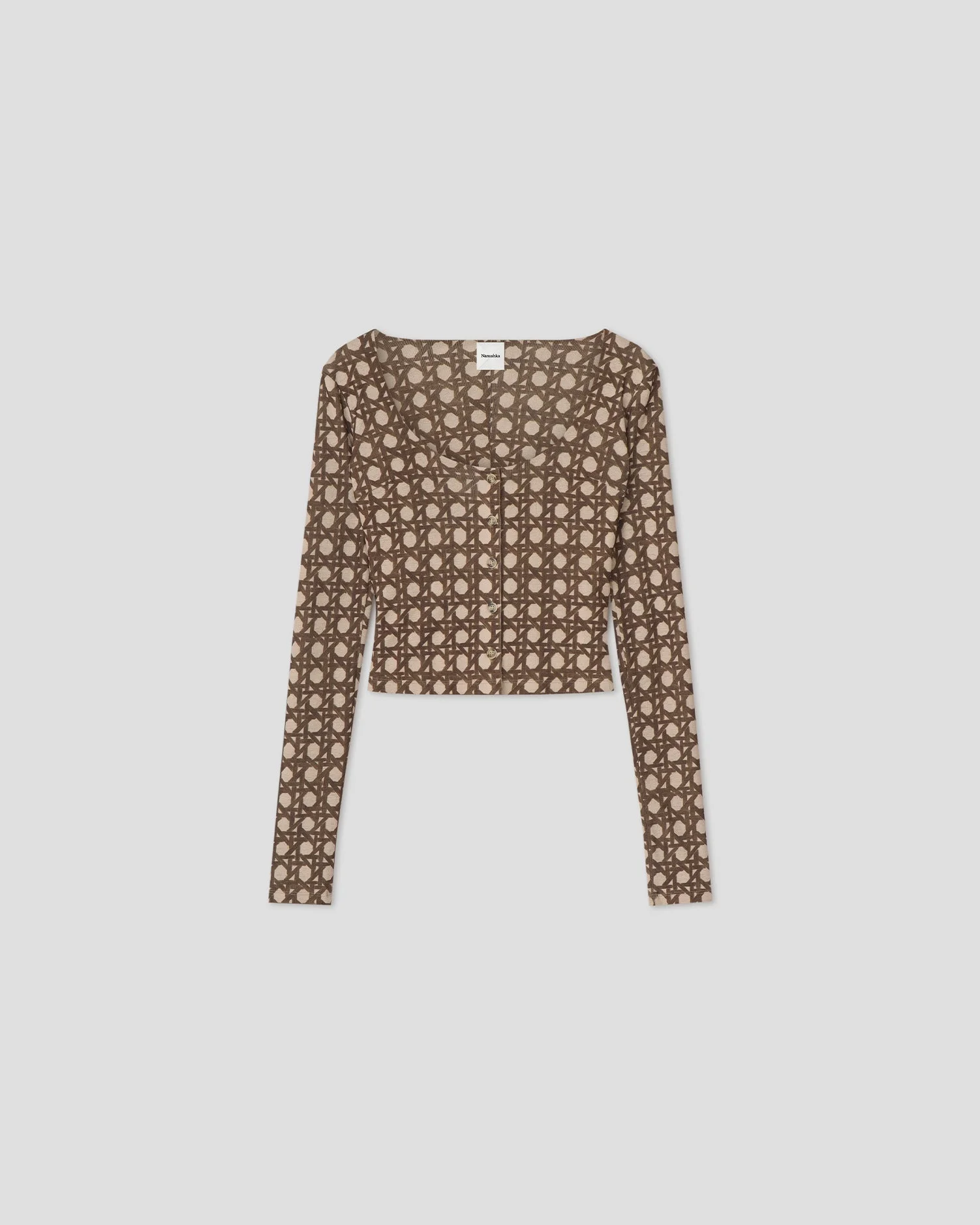 Mesh Jersey Cropped Cardigan - 1