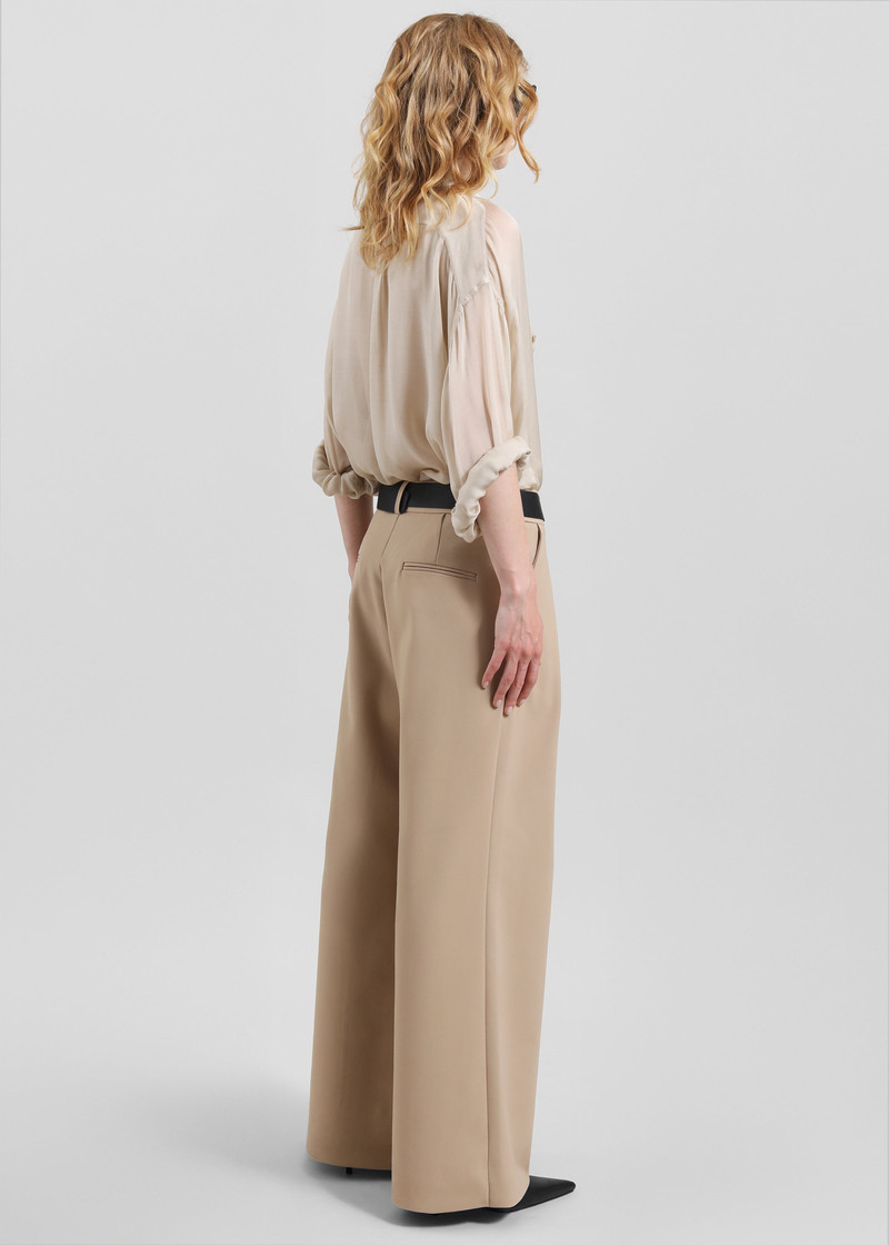 Oria Sheer Silk Chiffon Shirt - Beige 11