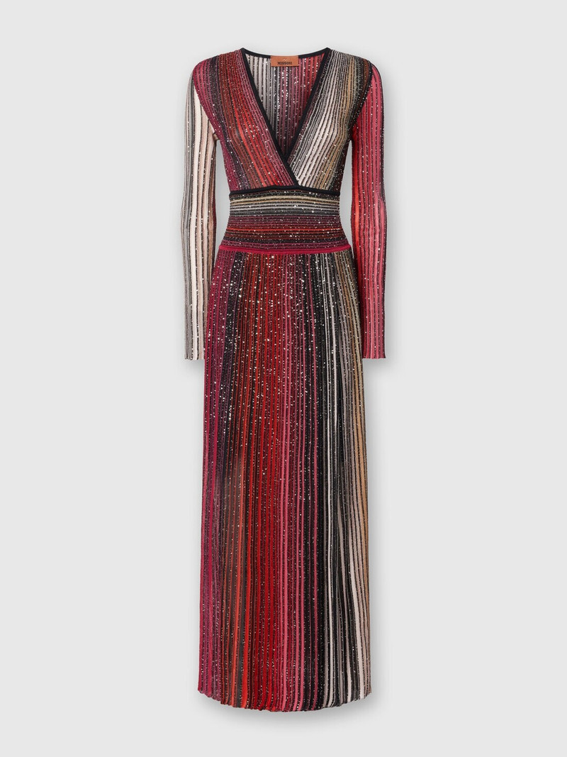 Long pleated dress with sequins 1