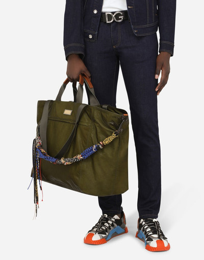 Dolce & Gabbana Nero Sicilia dna nylon travel bag with branded tag outlook