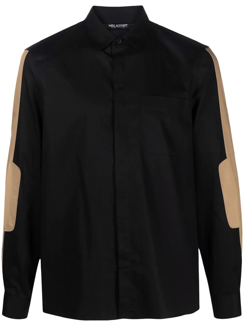 contrast-panel shirt - 1