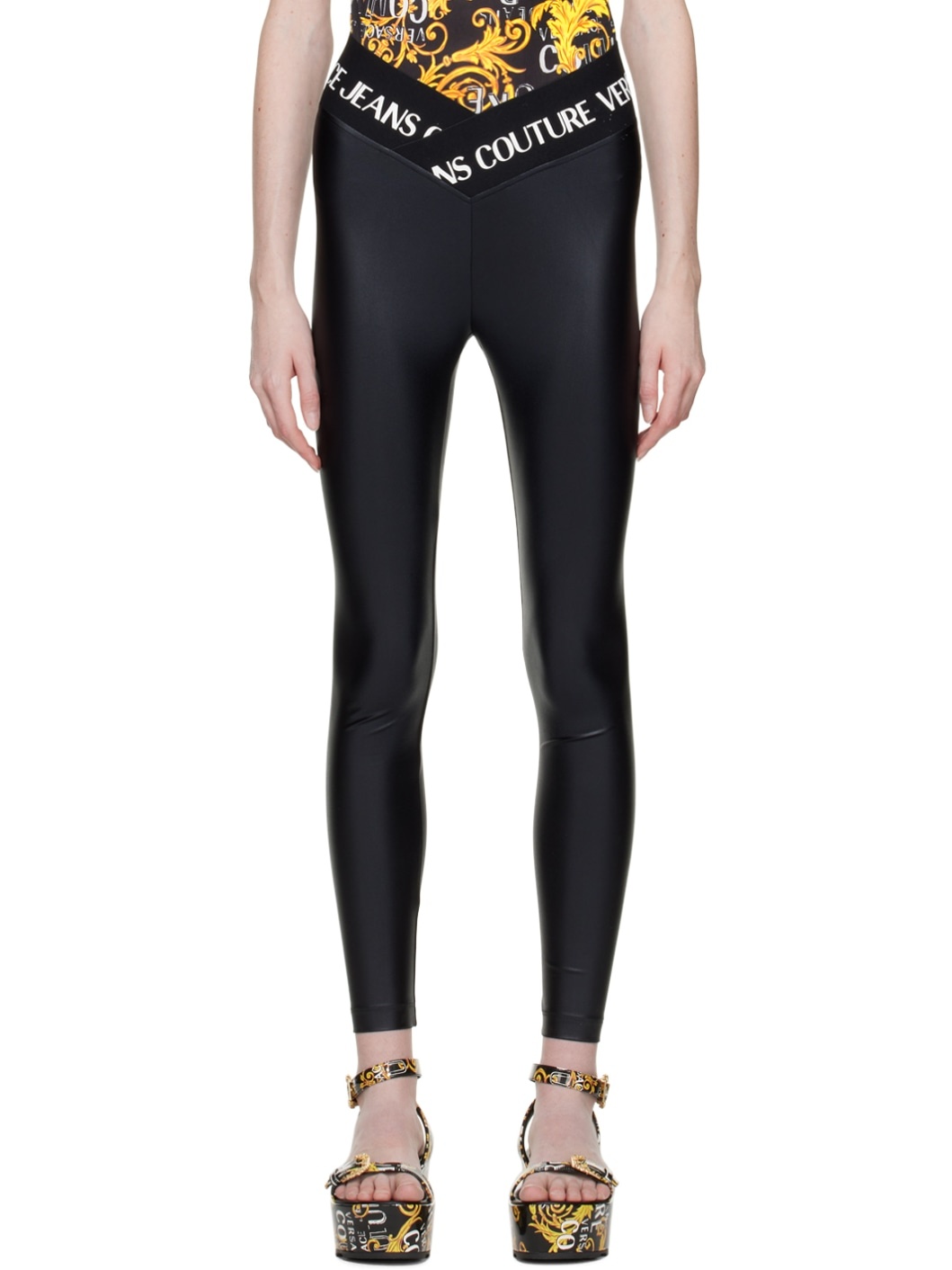 Black Asymmetric Leggings - 1