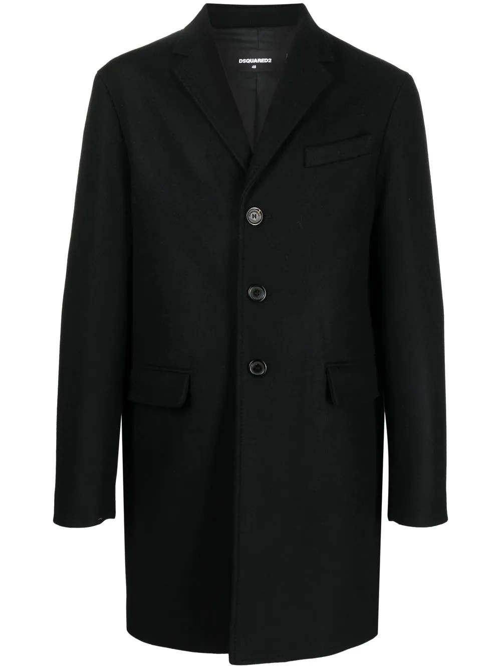 fitted single-breasted button coat - 1