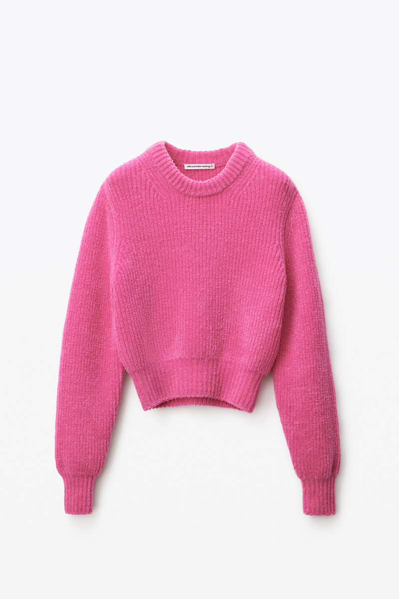 CREWNECK PULLOVER IN EYELASH WOOL 1