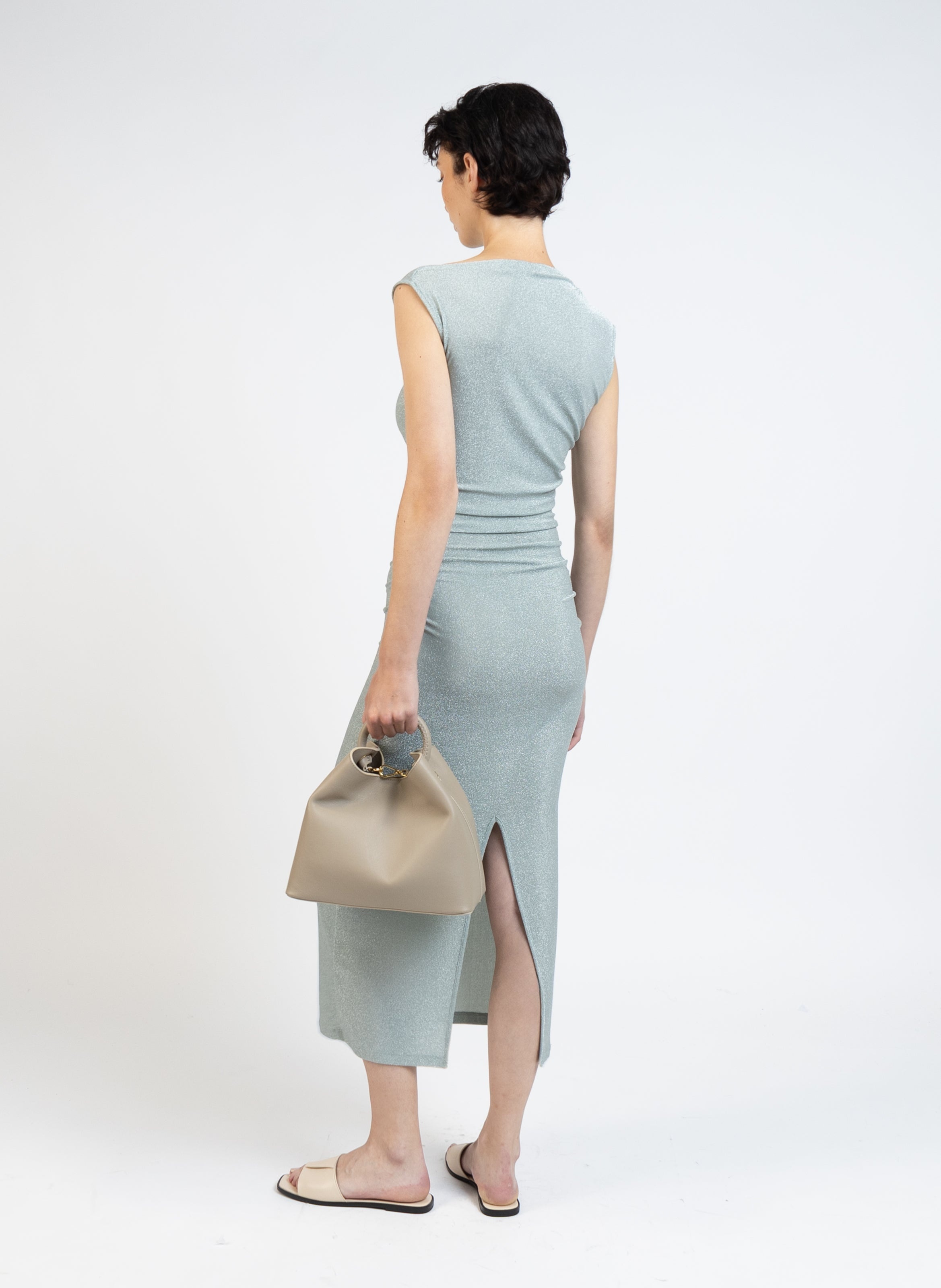 Draped Jersey Dress/Green - 4