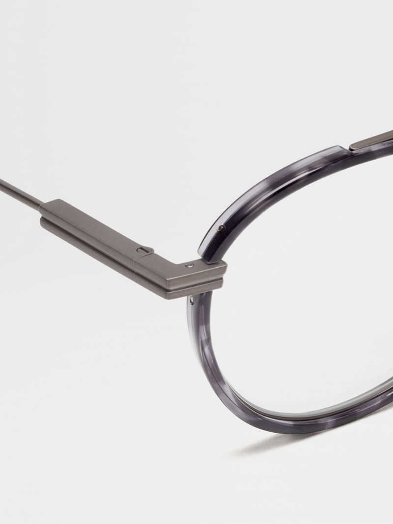 ZEGNA GUNMETAL TITANIUM OPTICAL GLASSES outlook
