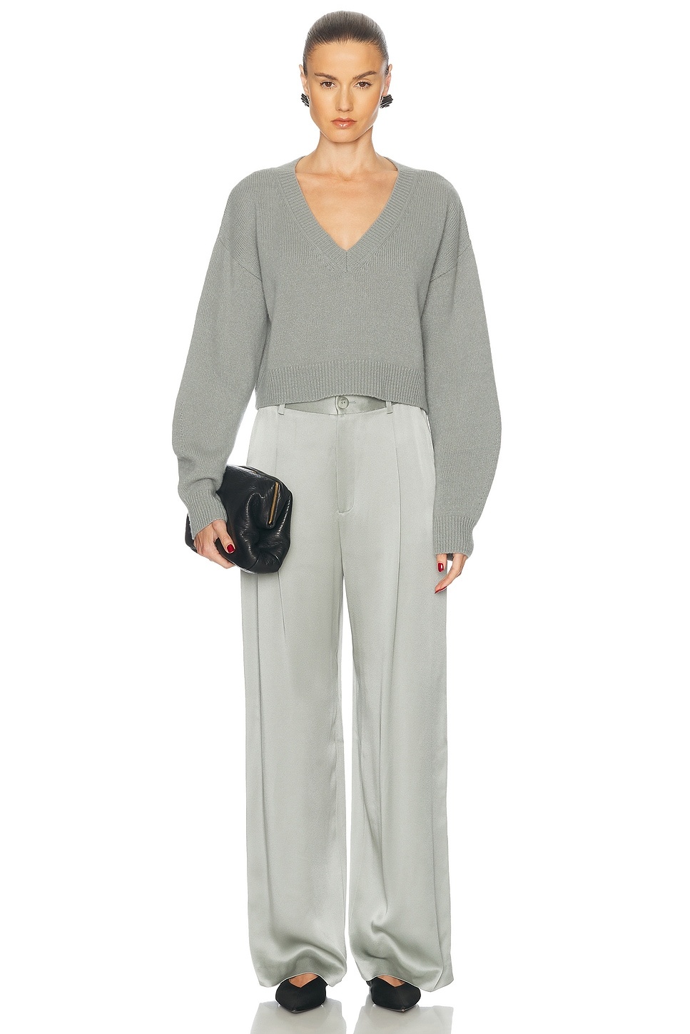 Satin Relaxed Pleated Pant - 5