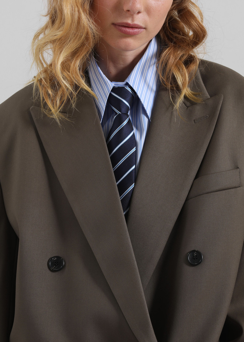 Pallen Double Breasted Blazer - Brown 5