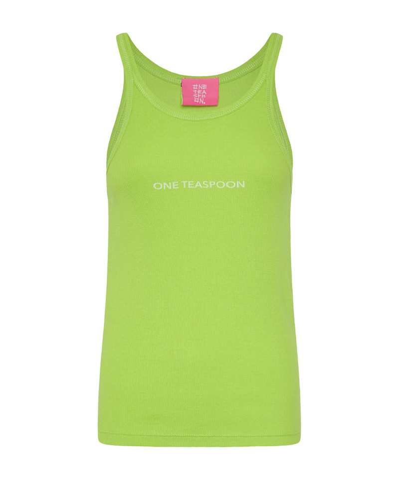 CYBER LIME ONE TEASPOON LOGO SINGLET 4