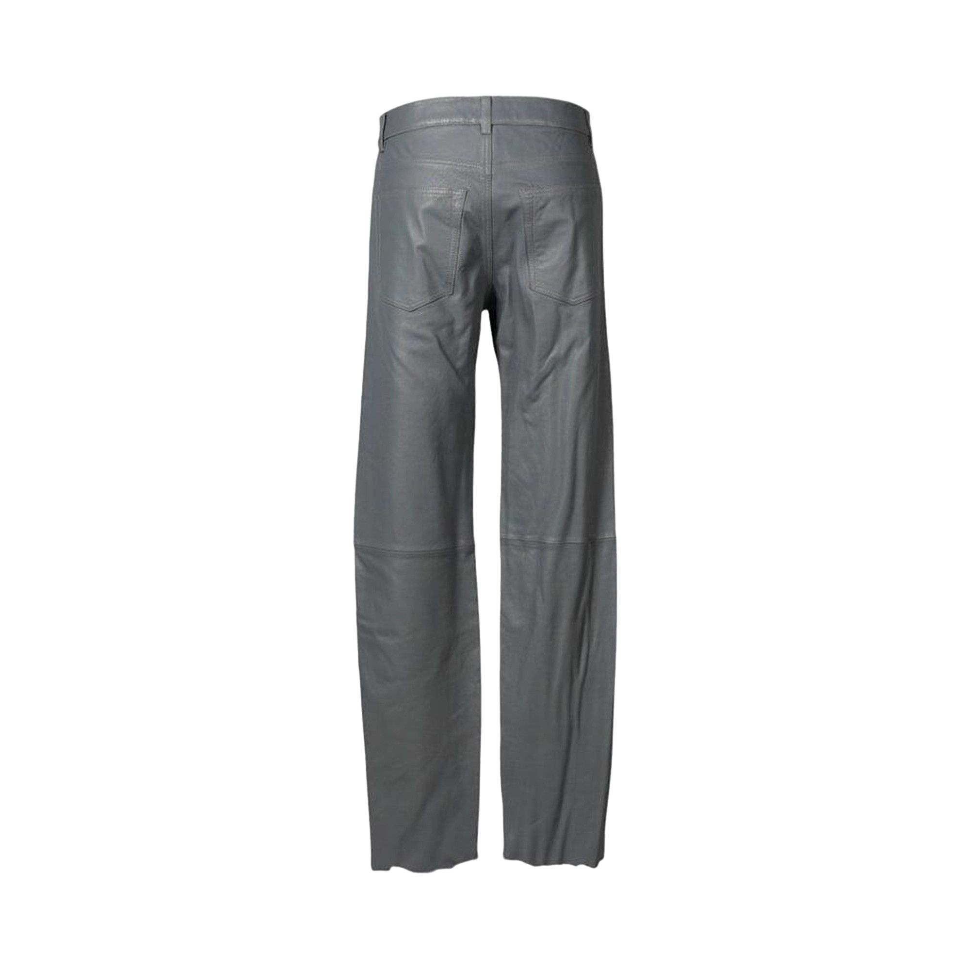 Diesel Regular Fit Leather Trousers 'Grey' - 2