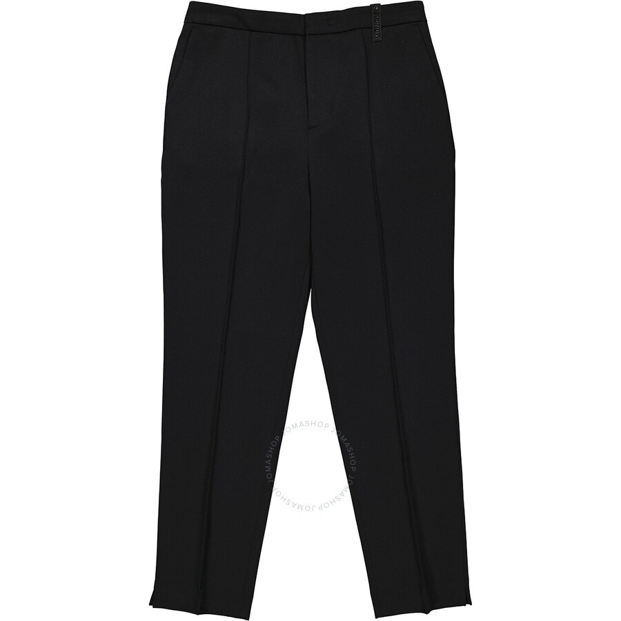 パンツ MONCLER Women Straight Pants 2A00003597FA999 Black Moncler Ladies Black Buckled Ankle-zip Straight Trousers