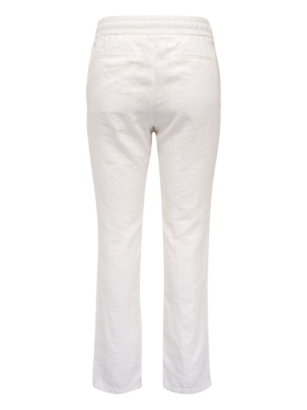 straight-leg cotton-linen trousers - 2