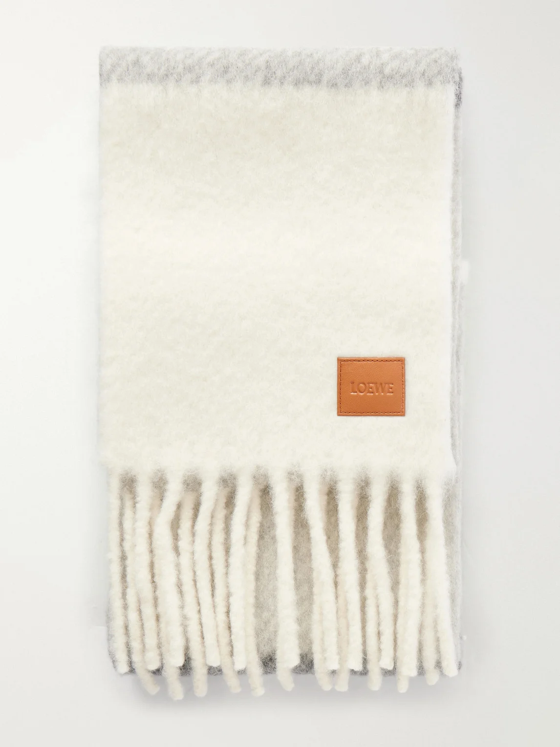 Fringed Striped Alpaca-Blend Scarf - 1