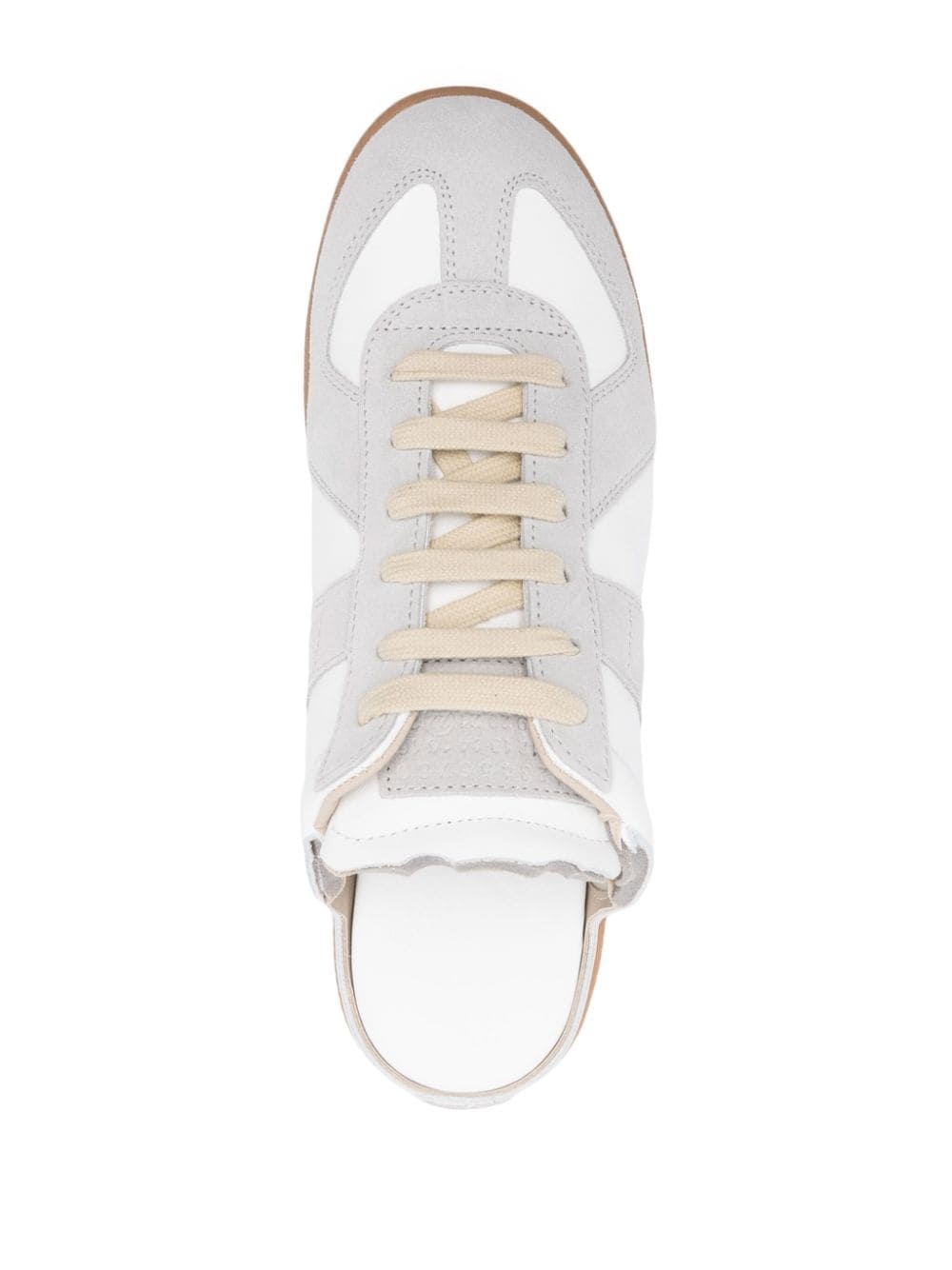 lace-up panelled slippers - 4