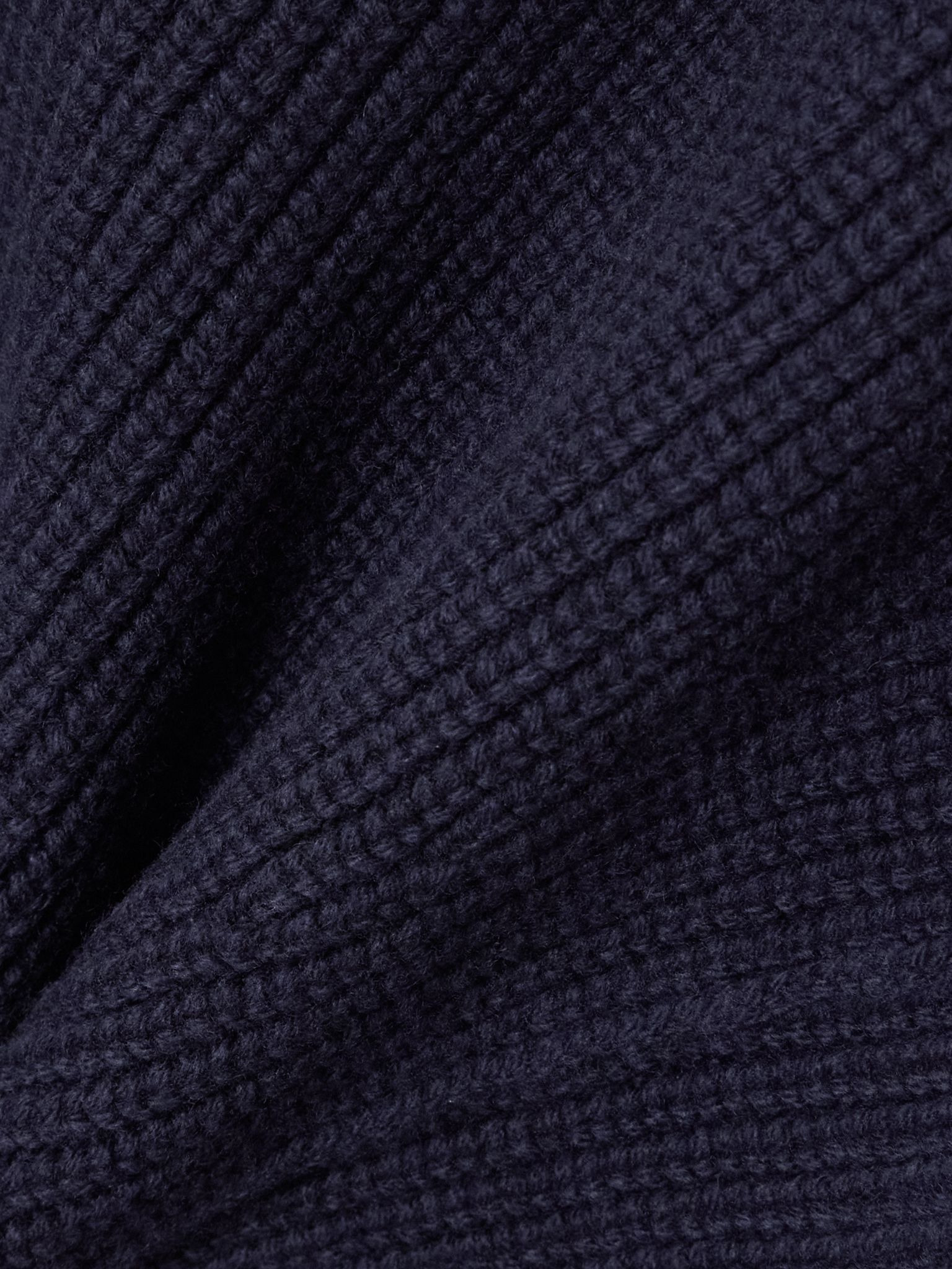 Button-detailed ribbed wool sweater Navy - 5