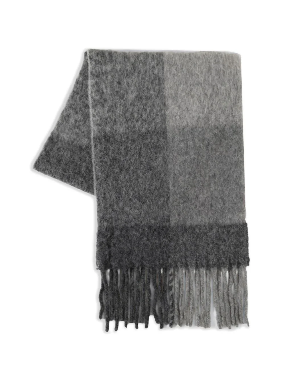 check-pattern fringed scarf - 1