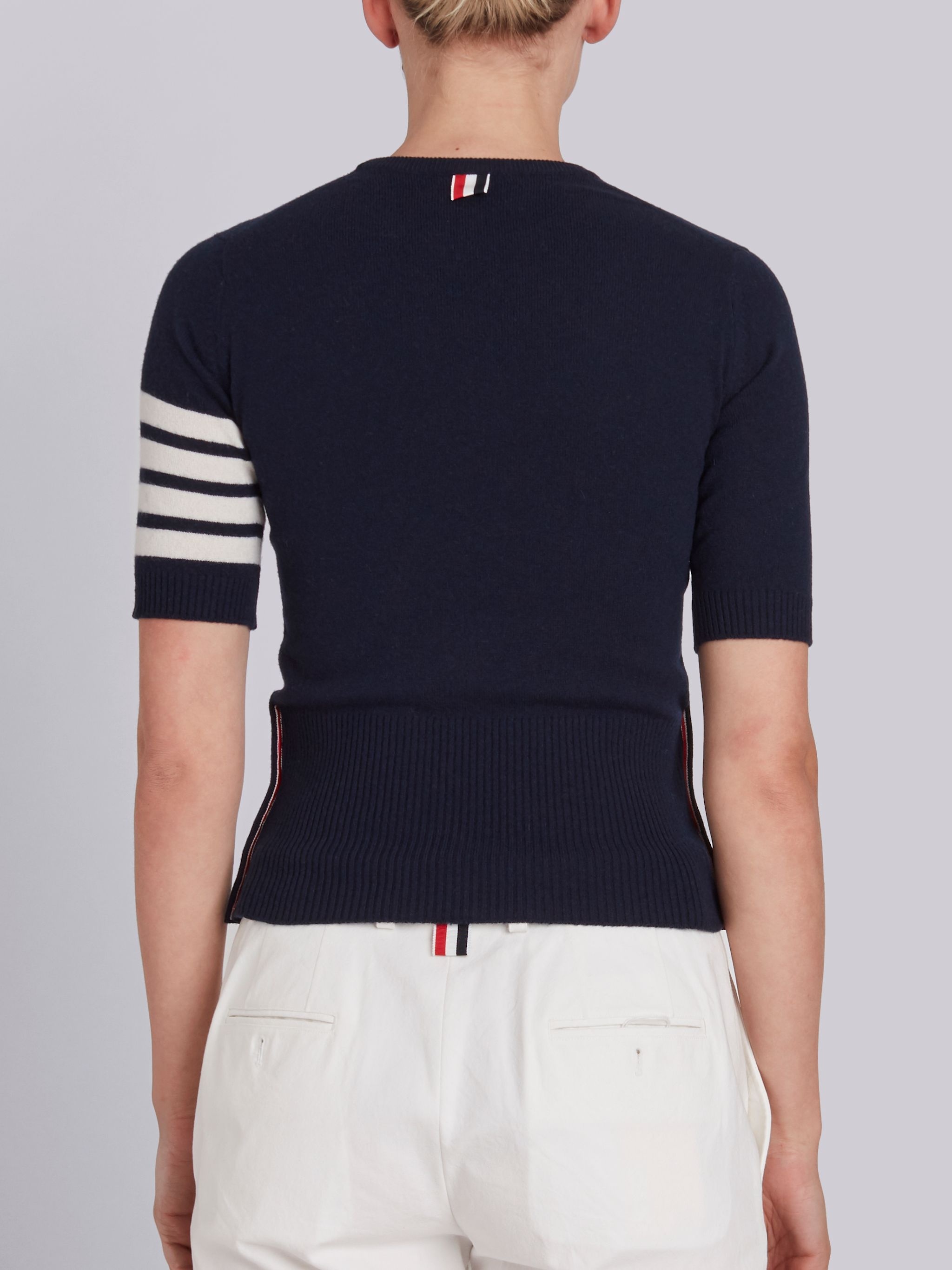 Cashmere Stripe Detail Sweater - 4