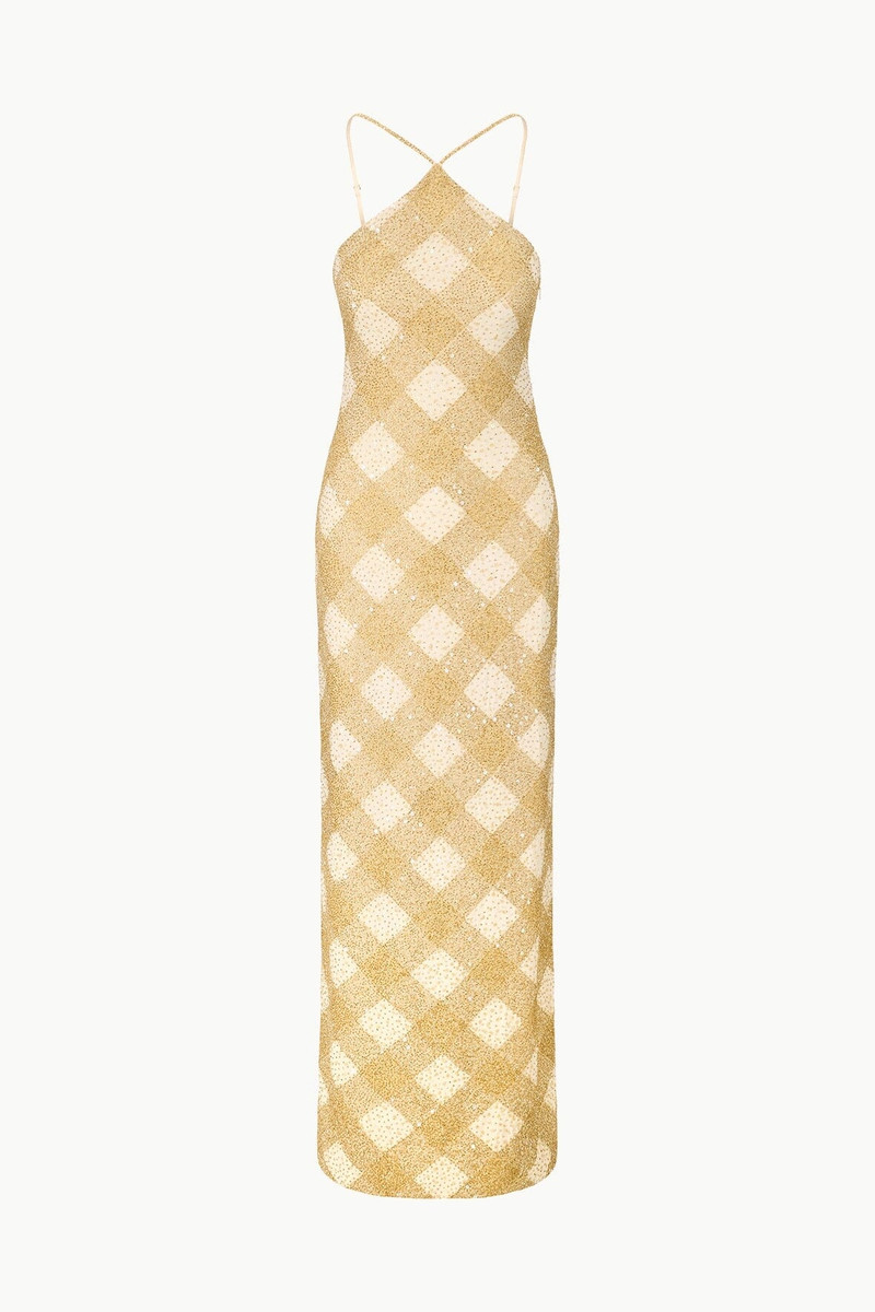 slim fit dress slacks STAUD NIKITTA DRESS GOLD