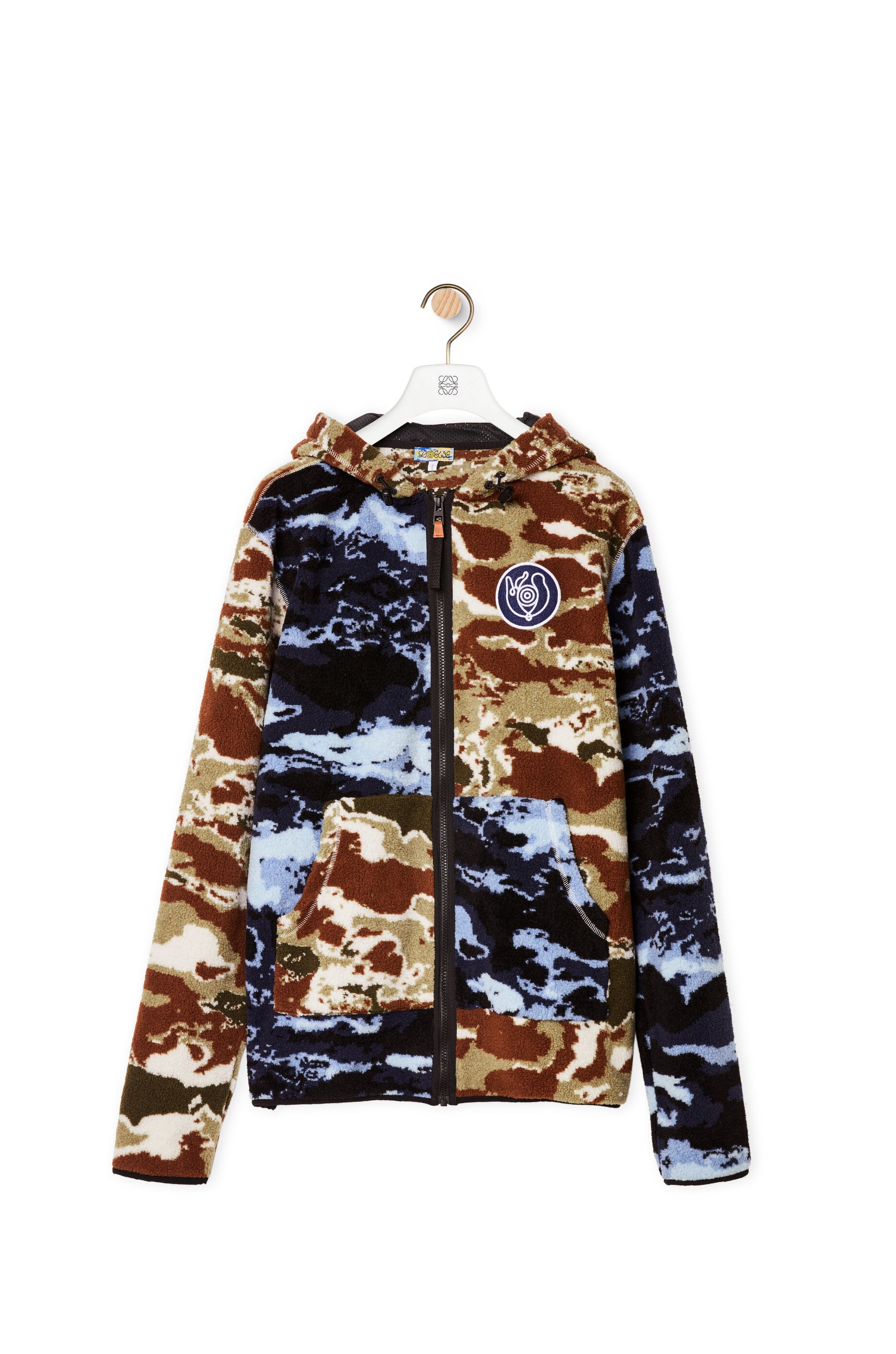 Camouflage fleece hooded jacket - 1