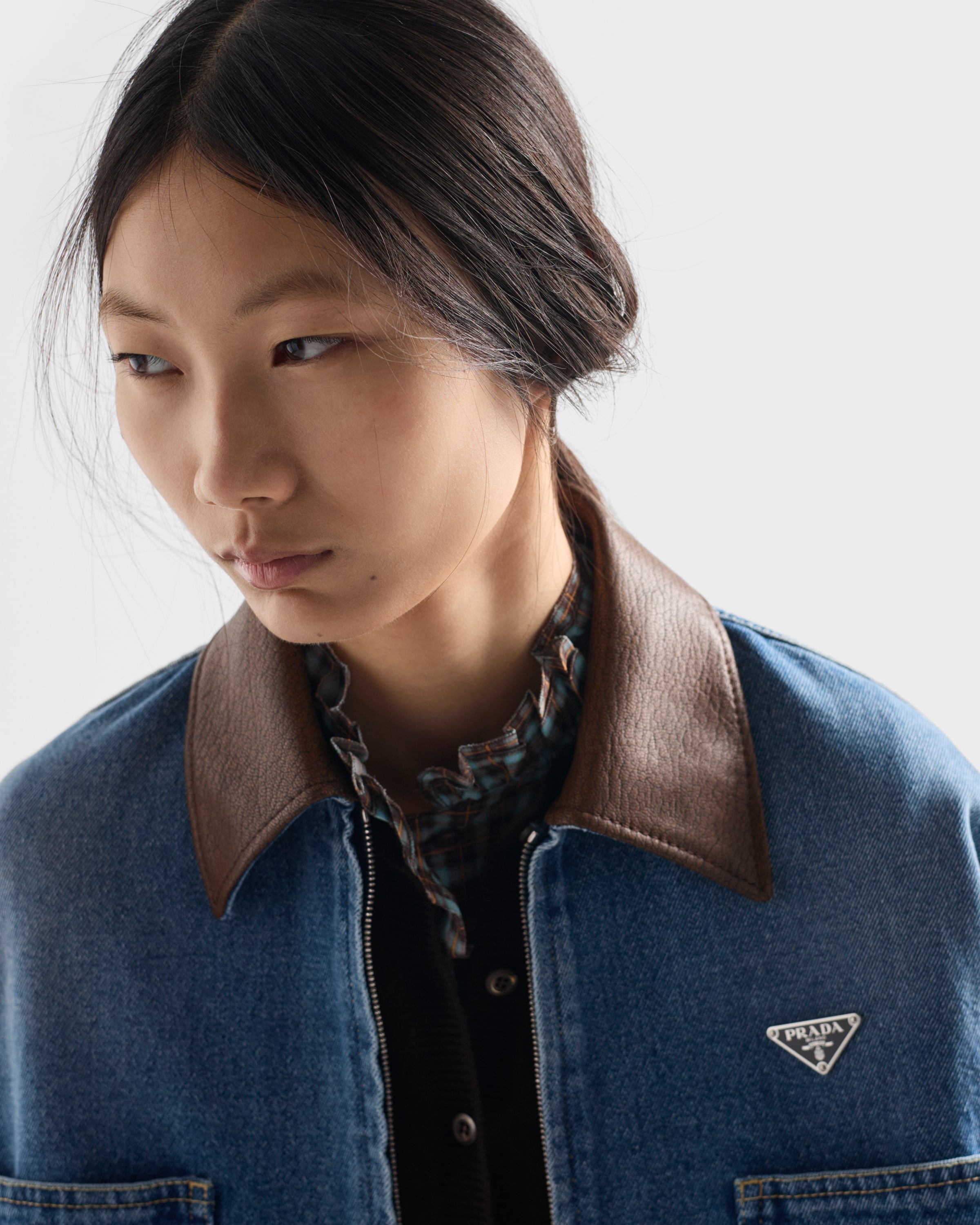 Cropped denim jacket - 4