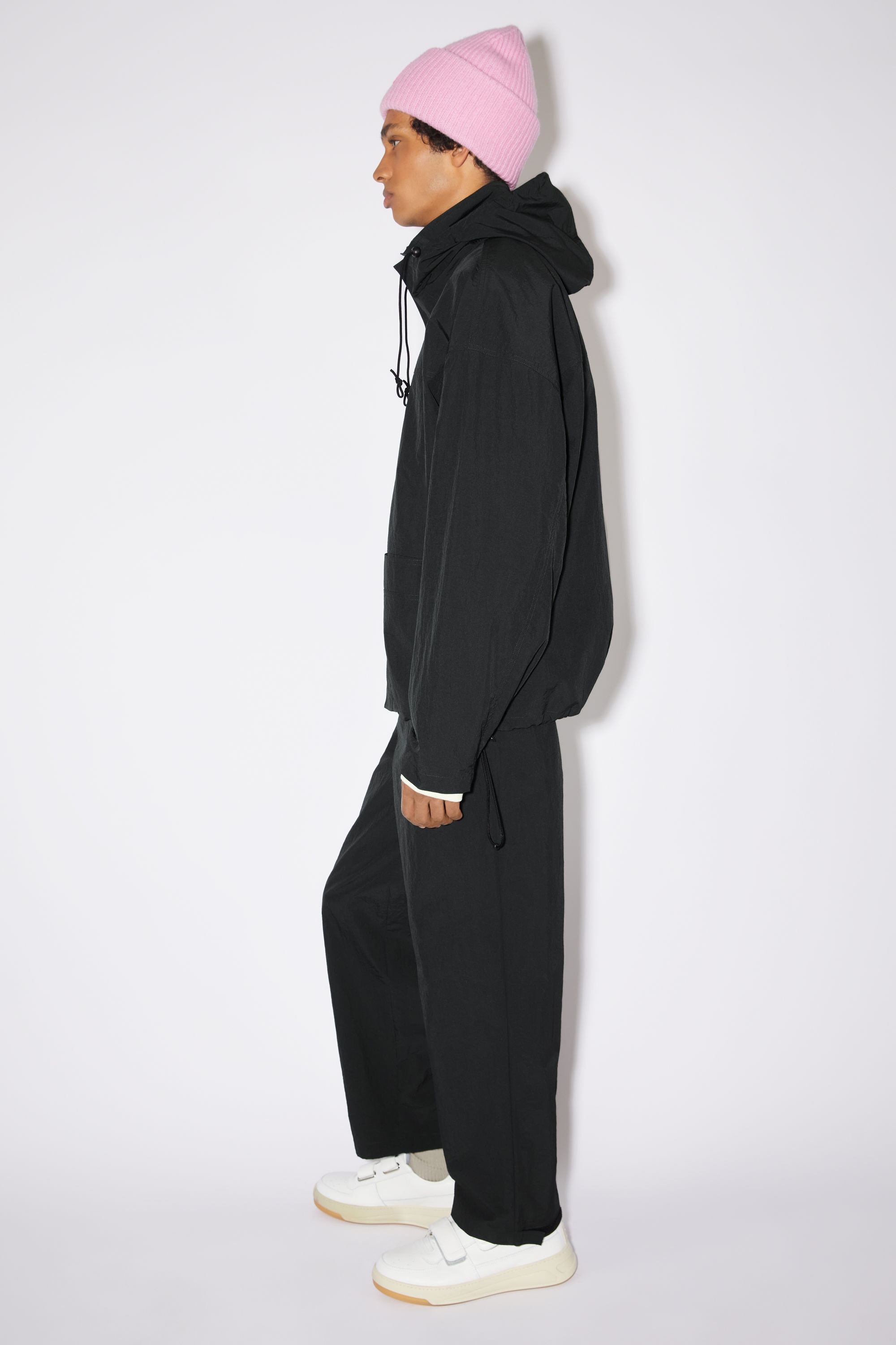Nylon hooded jacket - Black - 4