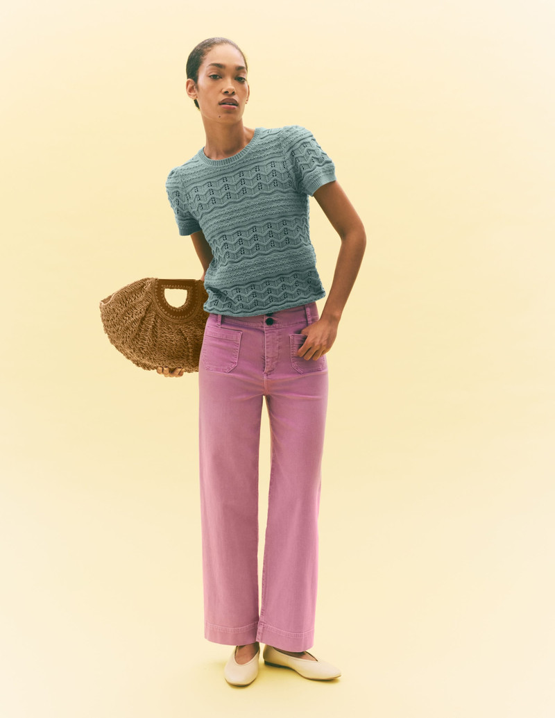 Monica Pointelle T-Shirt-Blue 3