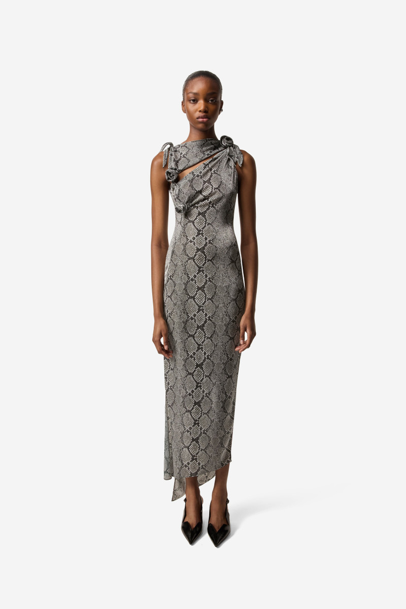 COPERNI Snake Print Asymmetric Flower Gown outlook