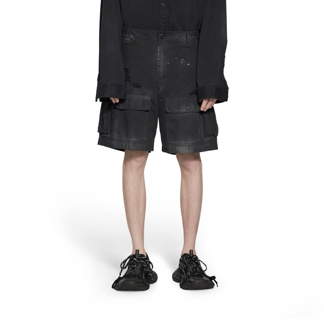 Men's Large Cargo Shorts in Black - 5