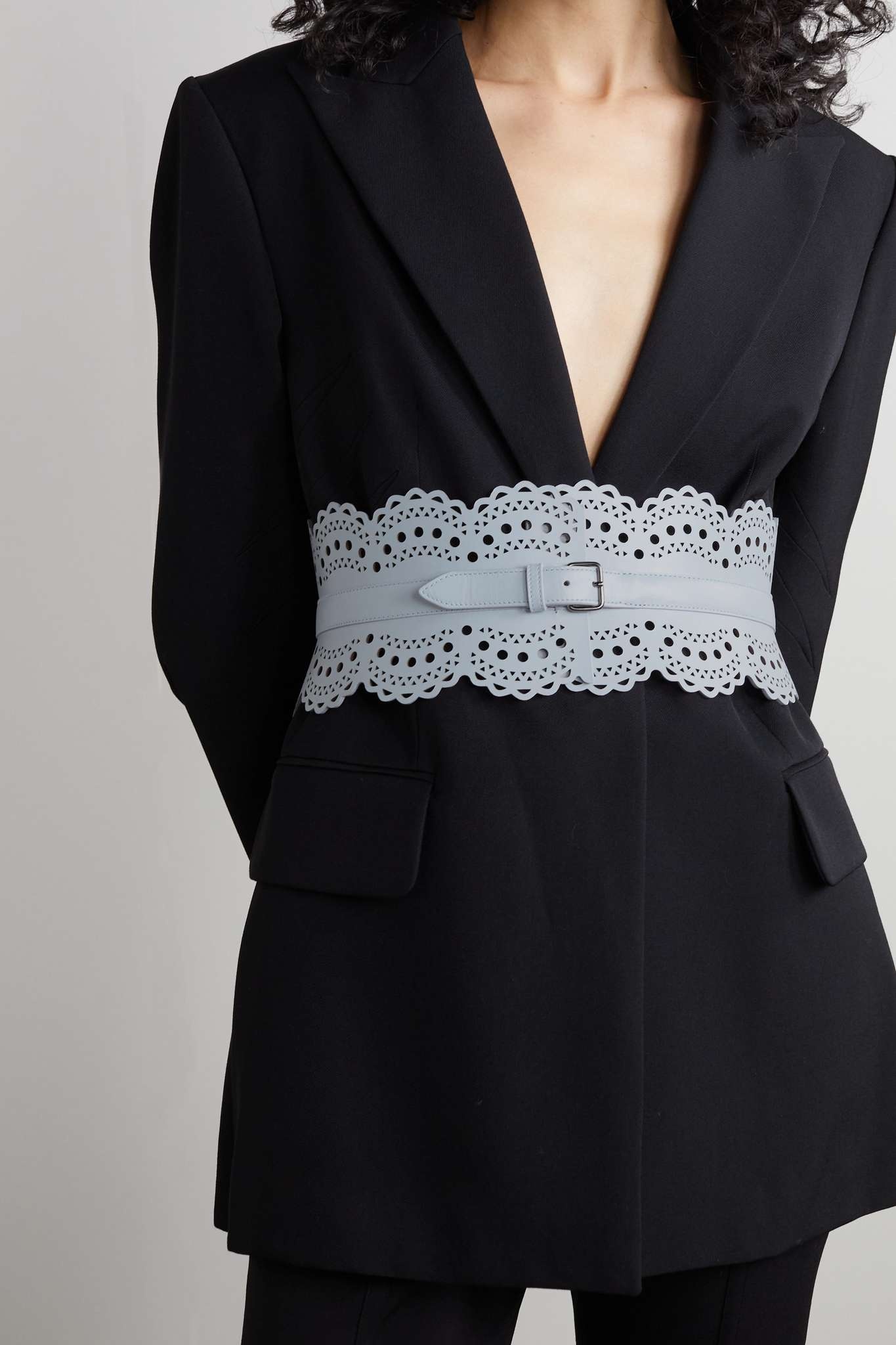 Laser-cut leather waist belt - 2