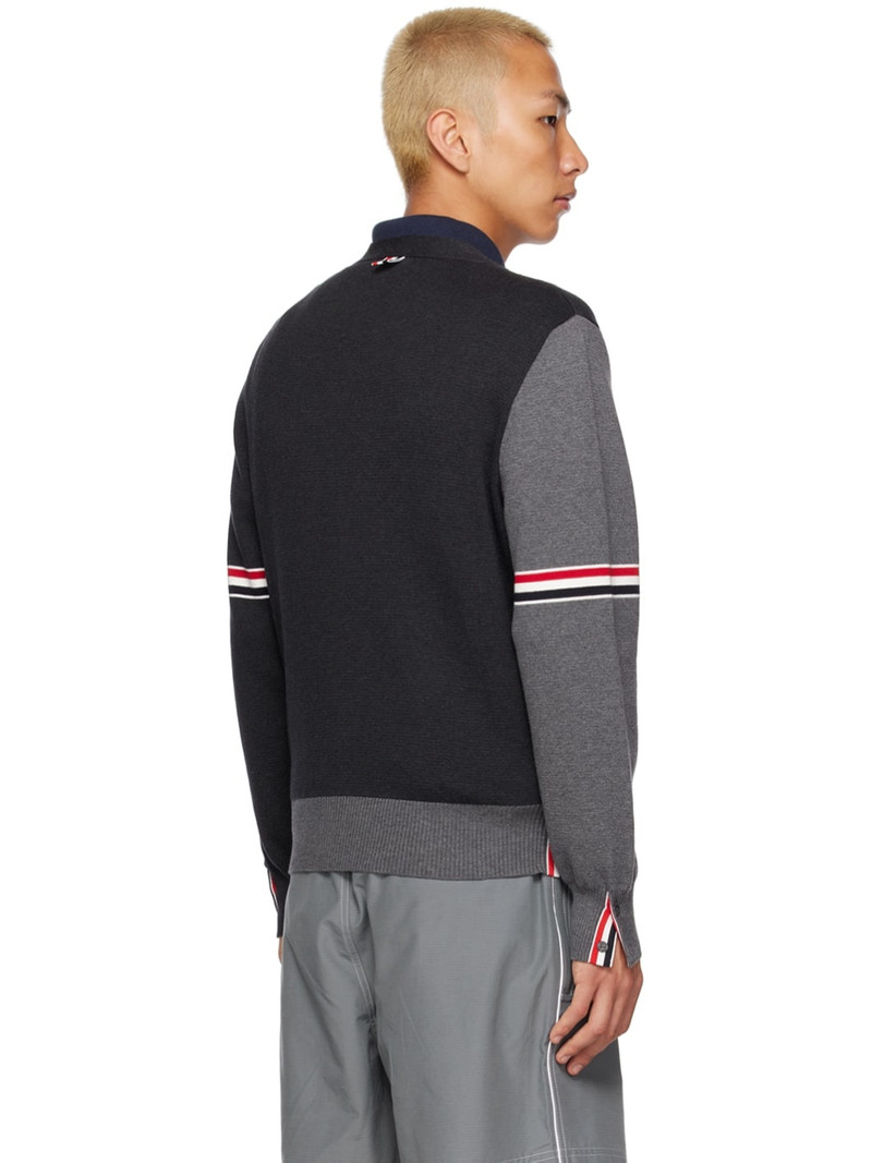Gray Colorblocked Cardigan 3