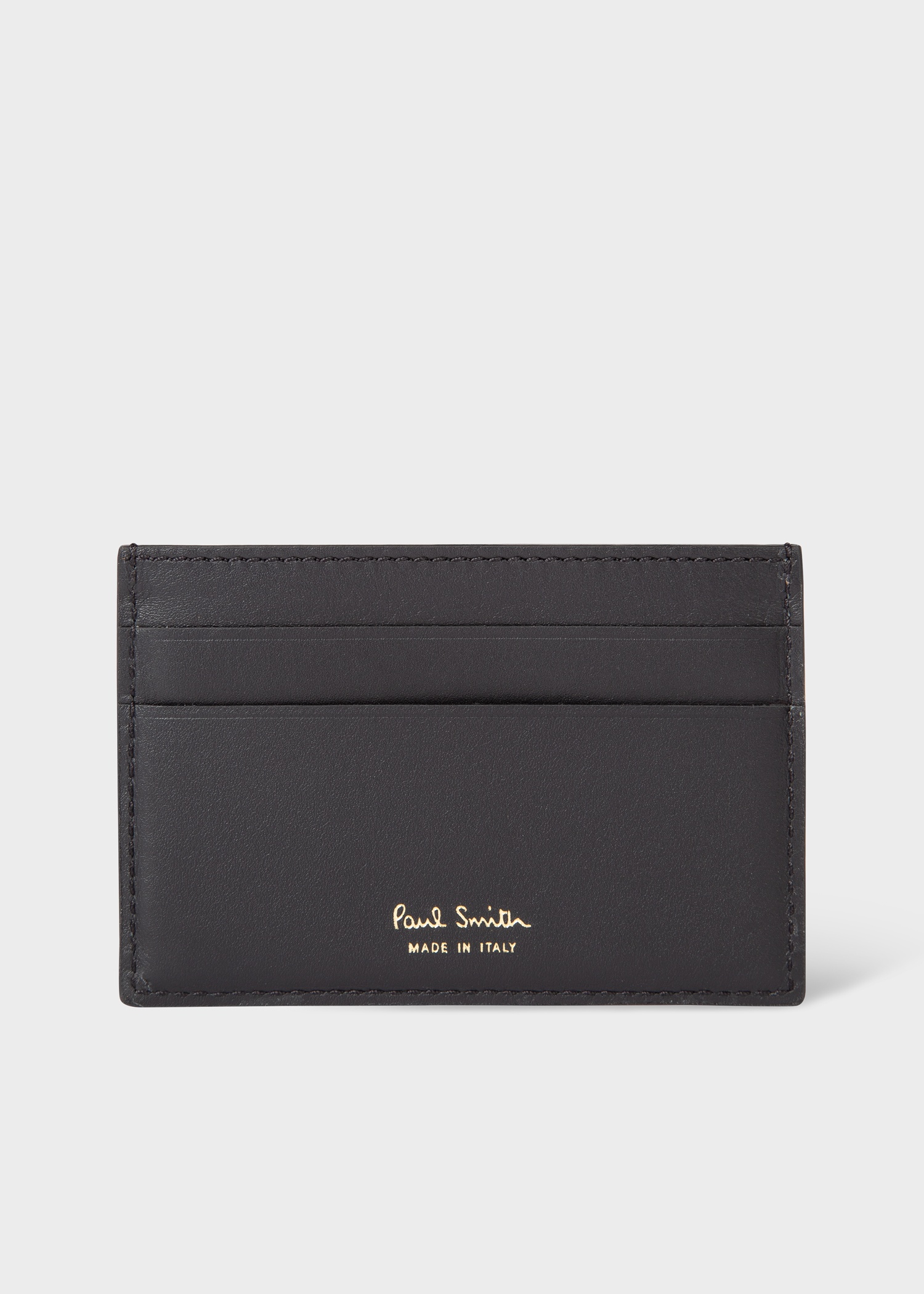 Black Leather Monogrammed Credit Card Holder - 2